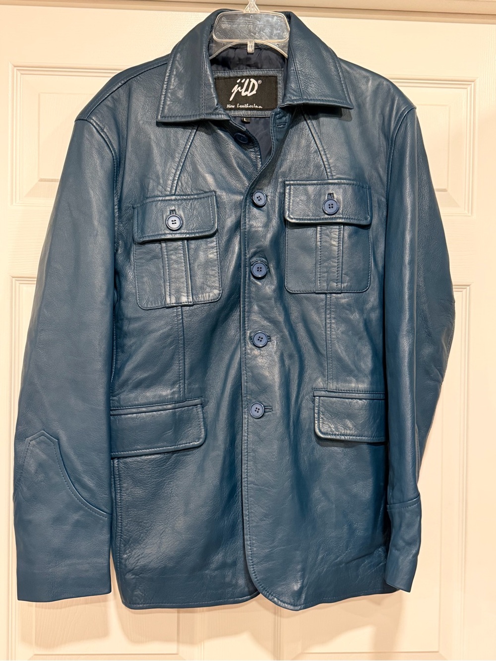 JiLD Women’s Teal Blue Leather Jacket #722